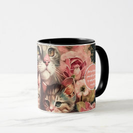 Gato de mamã e gatinhos, caneca feminina