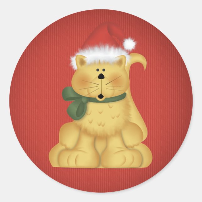 Gato de Natal 1 - Adesivos de Férias (Frente)