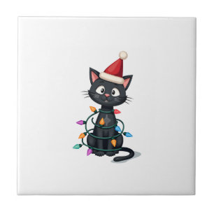 Gato de Natal Esmoquin gato preto natal luzes gati