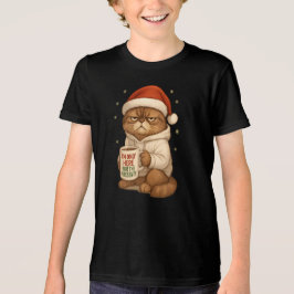 Gato de Natal Mal-Humorado com Chapéu de Papai Noe