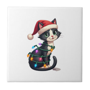 Gato de Natal Smoking gato preto natal luzes gatin