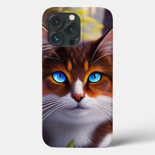 Gato de Olho Azul na Floresta
