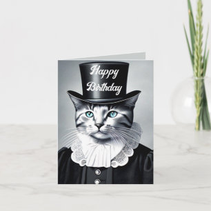 Gato de Olho Azul num Cartão Tofat