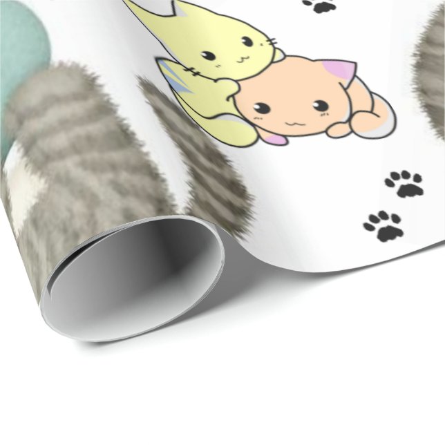 Gato de Papel de Embrulho Brilhante (Ponta do rolo)