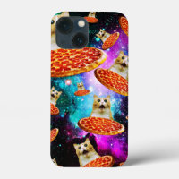 Gato de pizza espacial engraçado