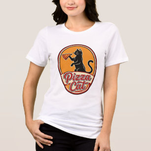 Gato de Pizza Vintage Design Retrô Divertido Amant