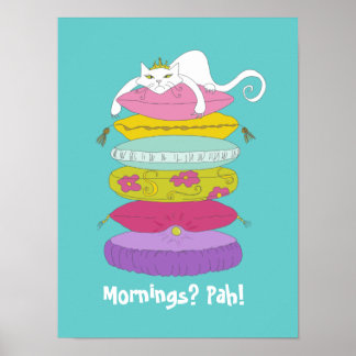 Gato de princesa rabugenta e posters coloridos de