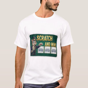Gato de Riscar e Ganhar Camiseta Divertida de Gato
