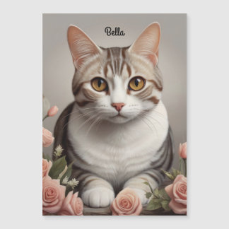 Gato de Shorthair Americano espantoso com Rosa Del