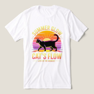 Gato de Verão Retro Glow - Felino Divertido na Pra