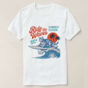 Gato de Verão - Surfe nas Ondas! Camiseta de Acamp