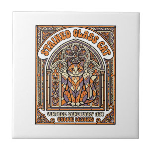Gato de Vidro Colorido Igreja de Vidro Colorido Vi