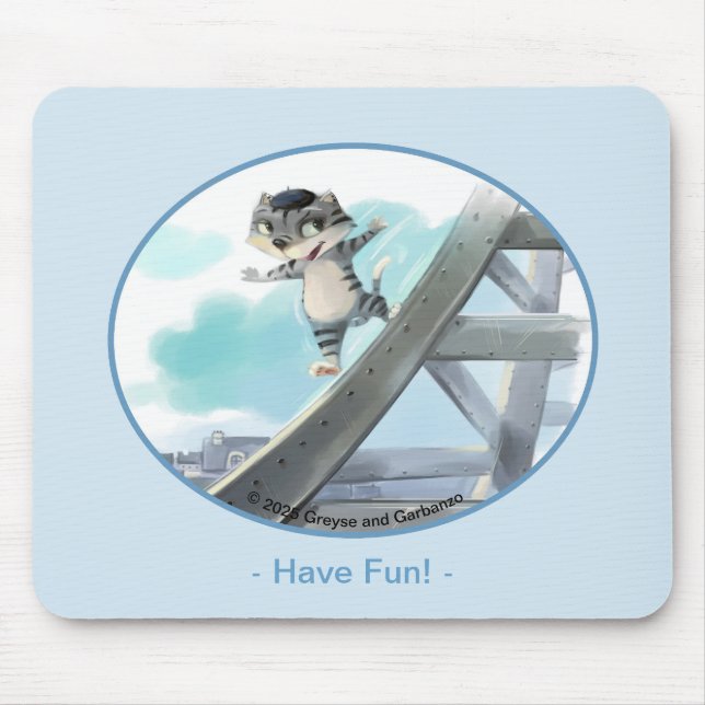 Gato Desliza Torre Eiffel – Paris Mouse Pad Divert (Frente)