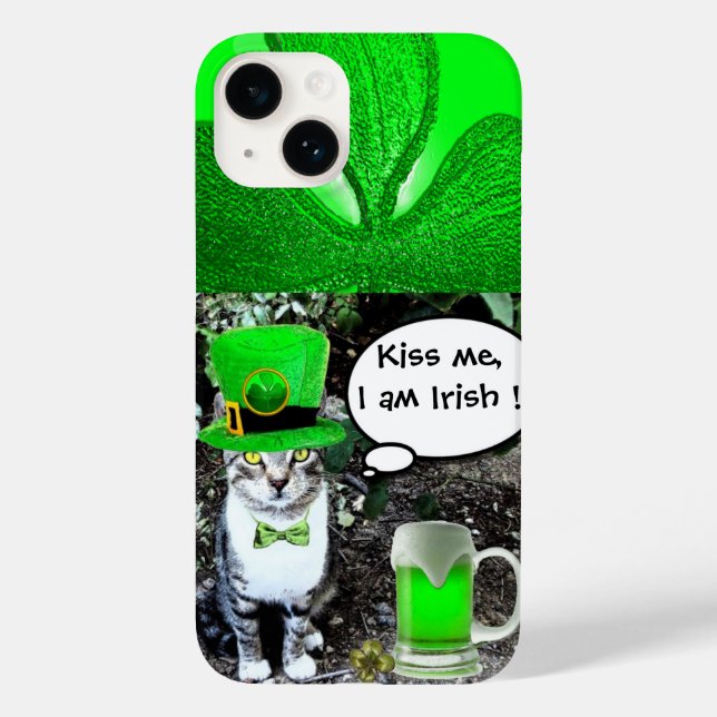 GATO DO DIA DE SAINT PATRICK COM CERVEJA VERDE IRL (Verso)
