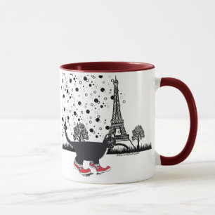 Gato do smoking na caneca de Paris
