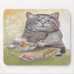 Gato do sushi - Udon Mousepad do Tempura
