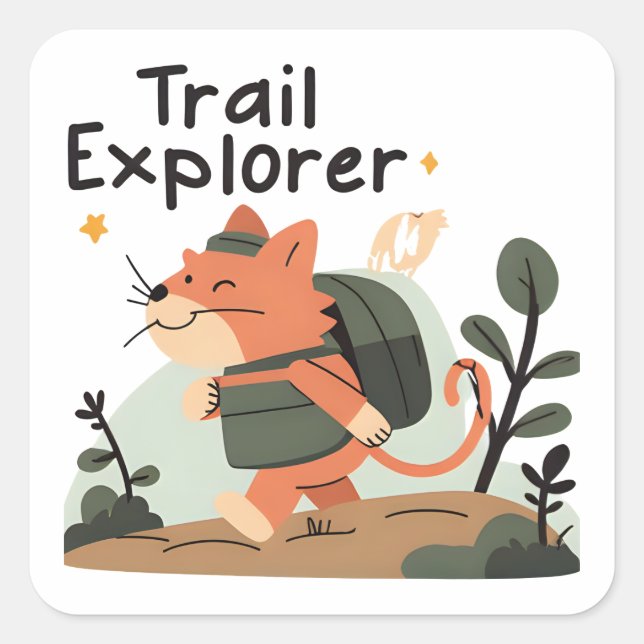 Gato do Trail Explorer - Adesivo (Frente)