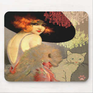 Gato do Veronica e candelabro Mousepad