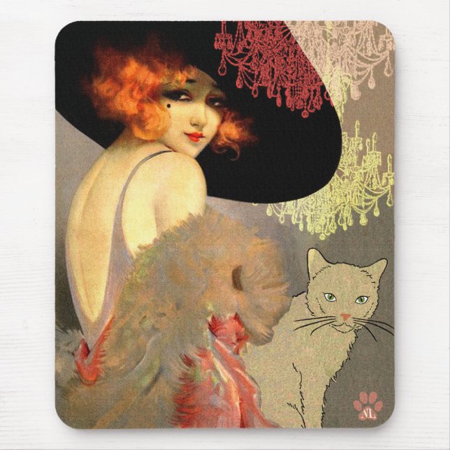Gato do Veronica e candelabro Mousepad (Frente)