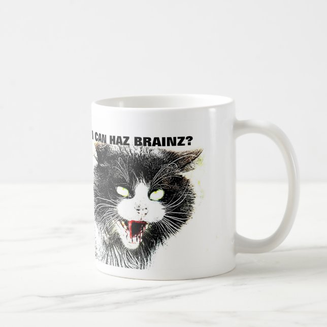 Gato do zombi eu posso caneca de café de Haz (Direita)