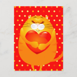 Gato doce apaixonado, cartão postal