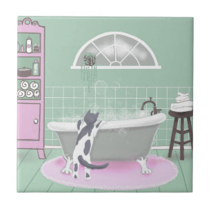 Gato e Bubble Bath Pink Sage Art
