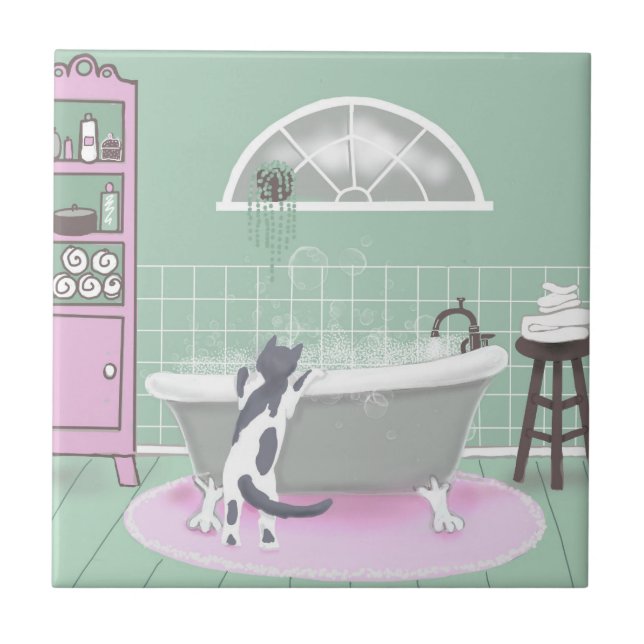 Gato e Bubble Bath Pink Sage Art (Frente)
