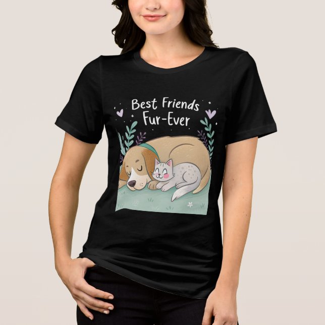 Gato e cachorro melhores amigos para sempre (Frente)