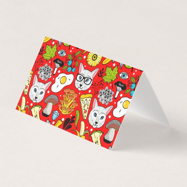 Gato e ovo em vermelho (Frente)