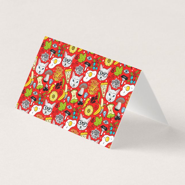 Gato e ovo em vermelho (Frente)