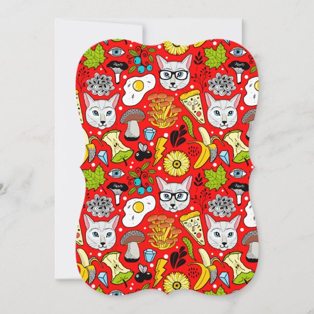 Gato e ovo em vermelho (Frente)