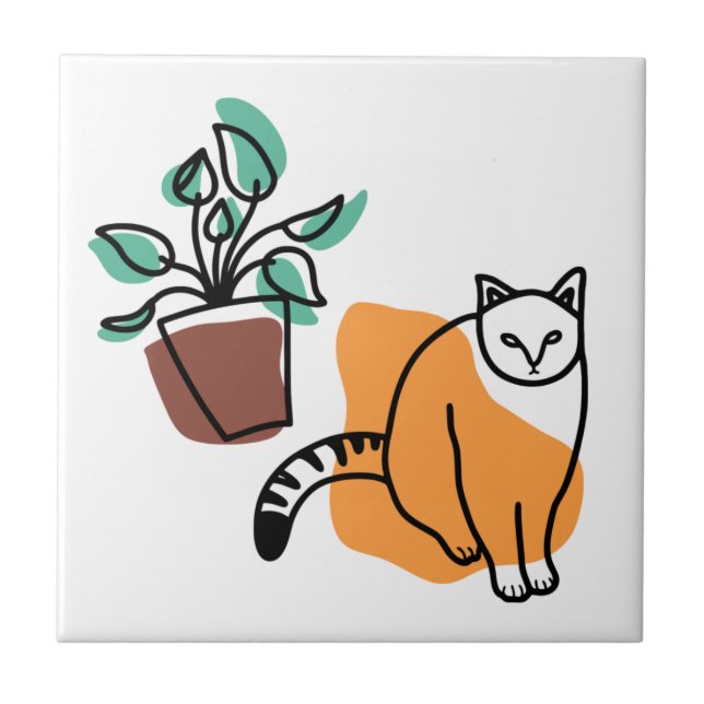 Gato e planta (Frente)
