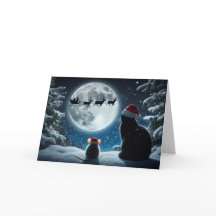 Gato e Rato "Acredite!" Cartão de Natal