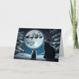 Gato e Rato "Acredite!" Cartão de Natal