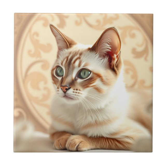 Gato Elegante Ragdoll em Art Nouveau (Frente)