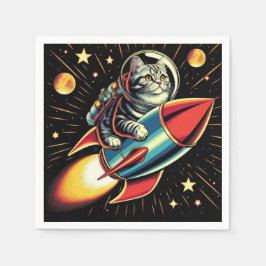 Gato em guardanapos de foguete!