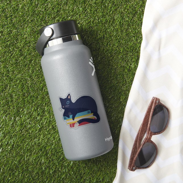 Gato em um adesivo de pilha (HydroFlask Insitu)