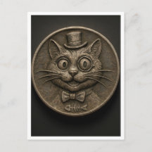 Gato engraçado. Cartão postal