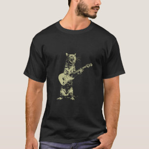 GATO ENGRAÇADO COM CAMISA DE GUITAR T