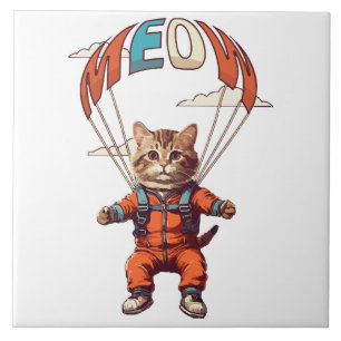 Gato Engraçado de Paraquedismo