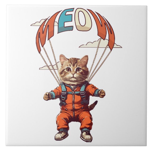 Gato Engraçado de Paraquedismo (Frente)