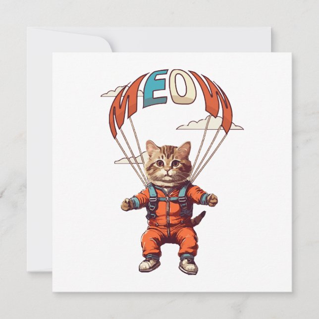 Gato Engraçado de Skydiving (Frente)
