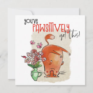 Gato Engraçado Encorajando Citação Pawsitivamente 