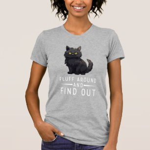 Gato Engraçado Fluff Por Perto E Descubra Camisa T