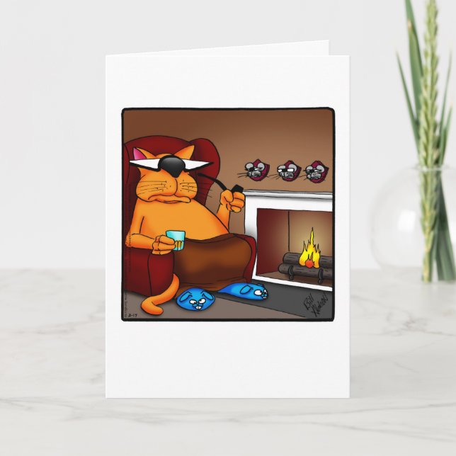 Gato Engraçado Humor Mantenha Em Contato Cartão De (Frente)