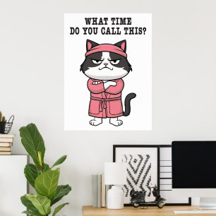 Gato Engraçado Perdeu Poster de toque de recolher