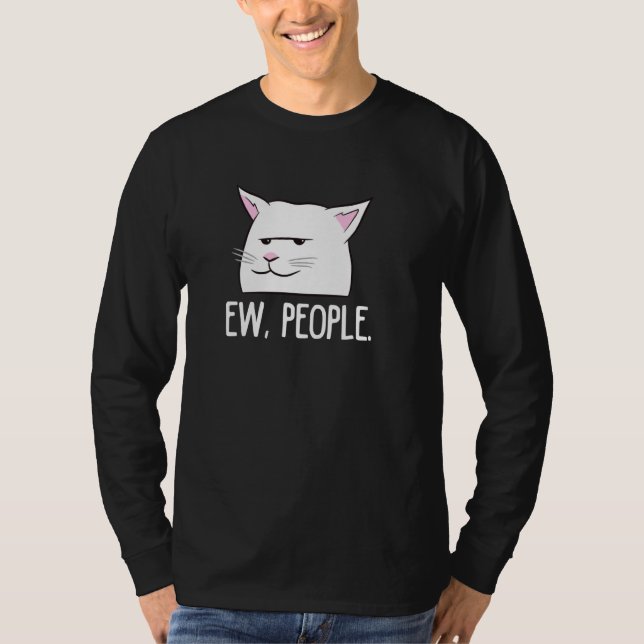 Gato Engraçado Pessoas Adoram Gatos Pullover (Frente)