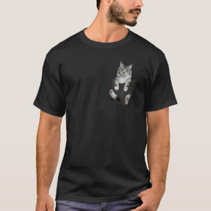 Gato Espiando, Gato Cinza no Bolso Camiseta de Ga