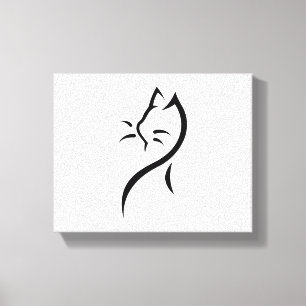 Gato Estilizado Envolto em Impressão de Tela