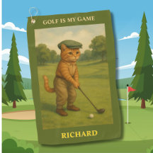 Gato Estiloso Jogando Golfe Personalizado